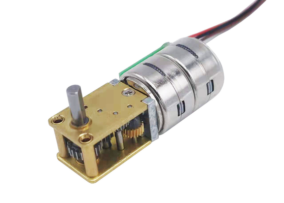 High Torque Multi Gear Ratio Double Stack Stepper Motor 15mm With Worm Gearbox