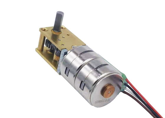 High Torque Multi Gear Ratio Double Stack Stepper Motor 15mm With Worm Gearbox